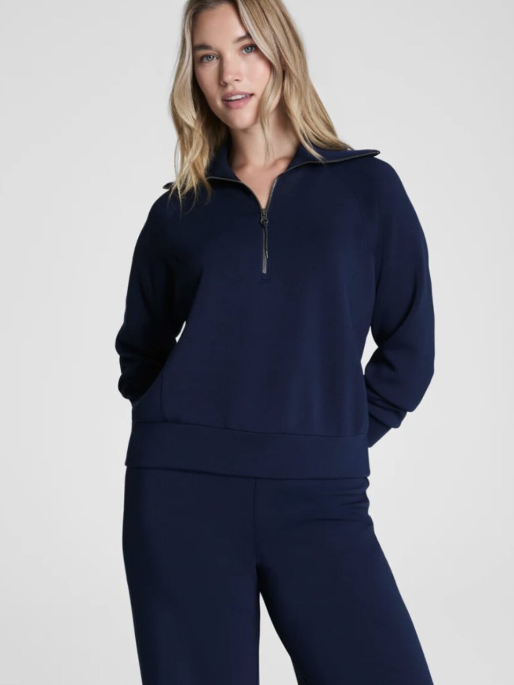 Half Zip Spanx Timeless Navy set  Size M